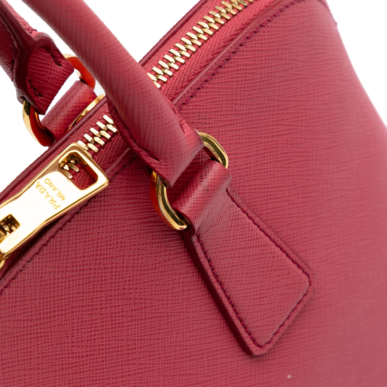 Prada Medium Saffiano Lux Promenade Satchel Roze