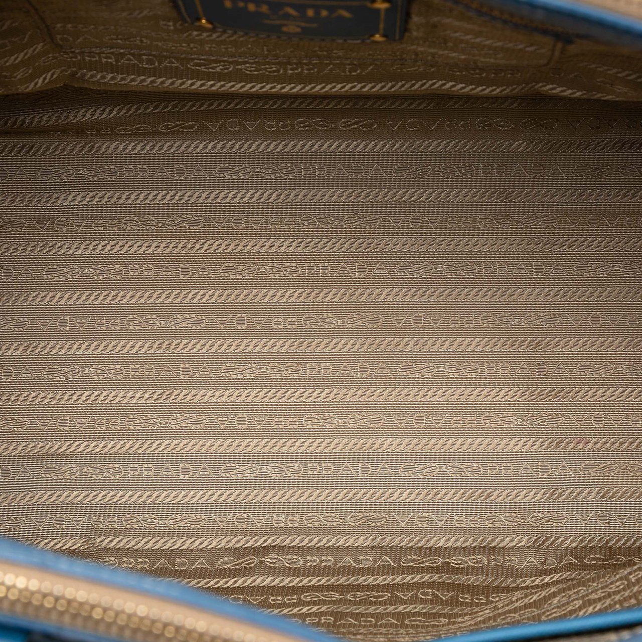 Prada Saffiano Trimmed Canvas Canapa Logo Double Zip Satchel Bruin