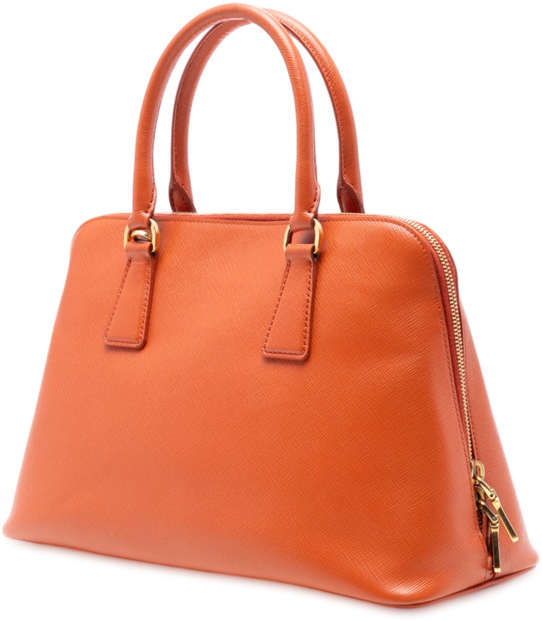 Prada Medium Saffiano Lux Promenade Satchel Oranje