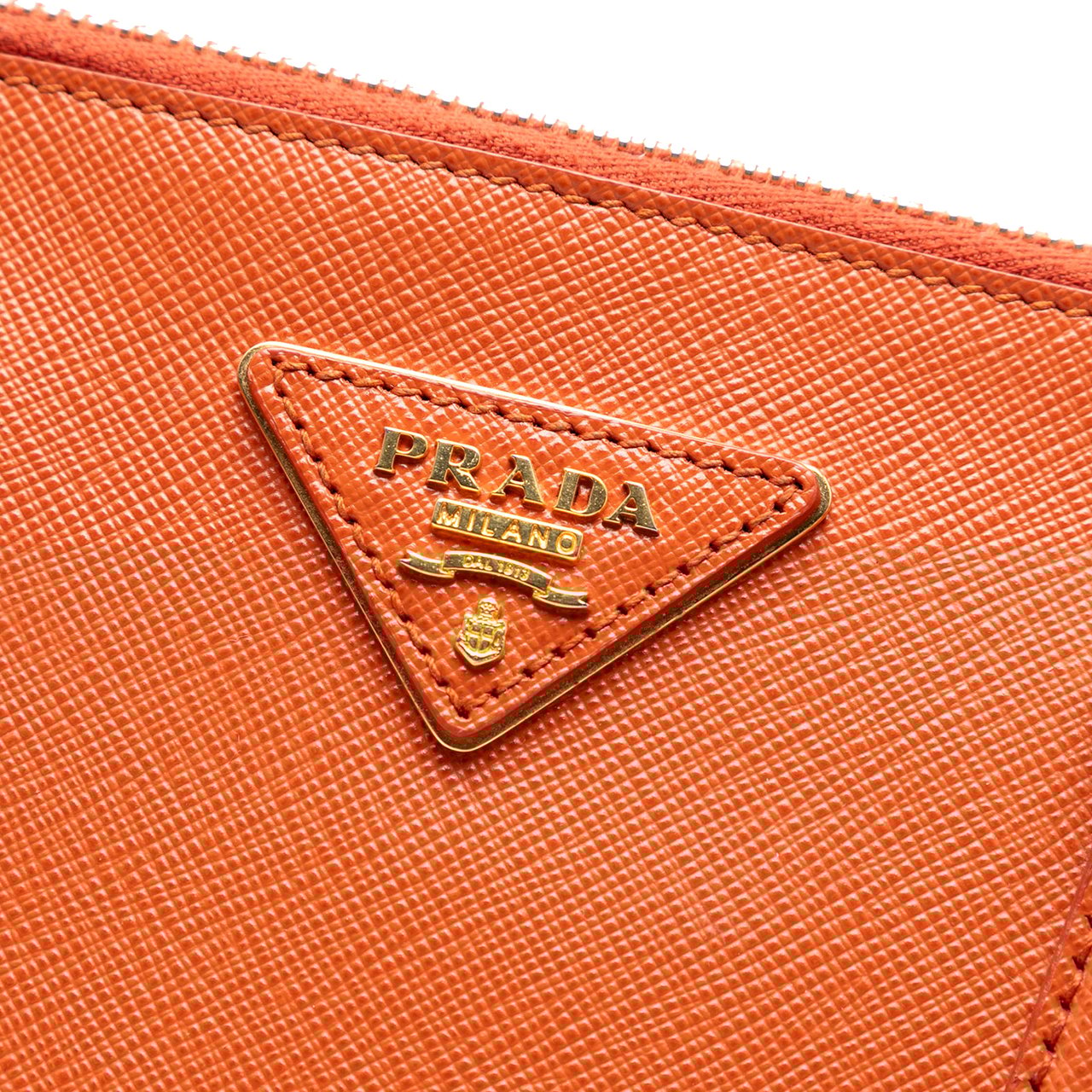 Prada Medium Saffiano Lux Promenade Satchel Oranje