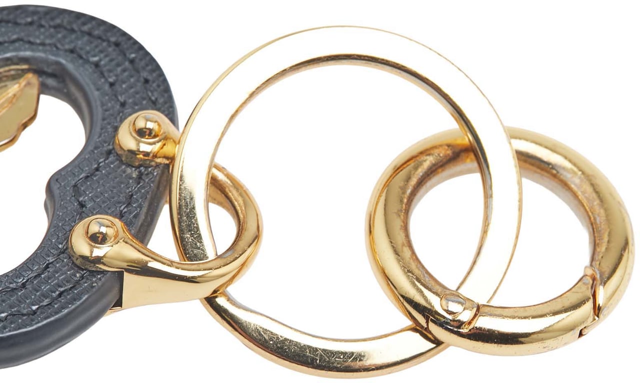Prada Saffiano Lip Key Chain Zwart