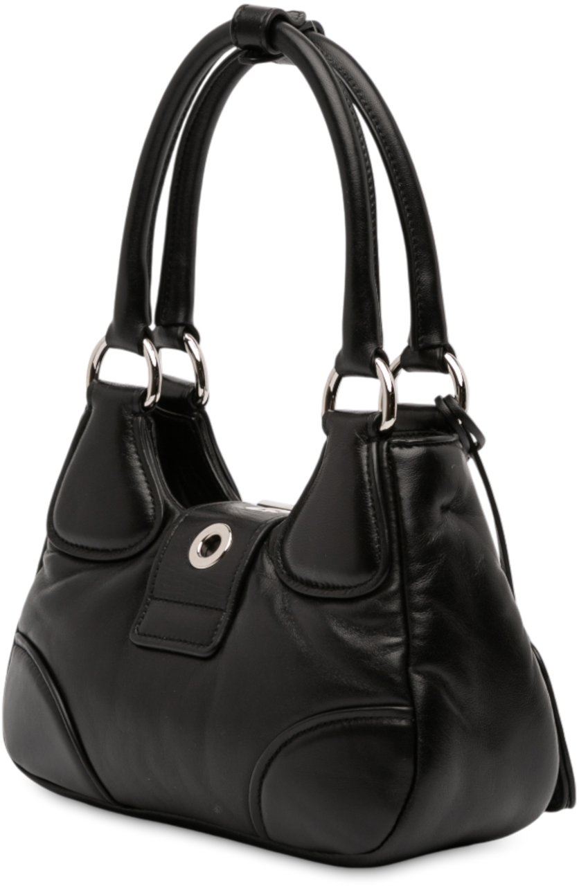 Prada Nappa Soft Padded Re Edition 2002 Moon Satchel Zwart