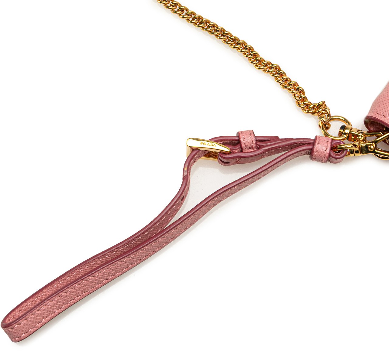 Prada Saffiano Lux Wallet on Chain Roze