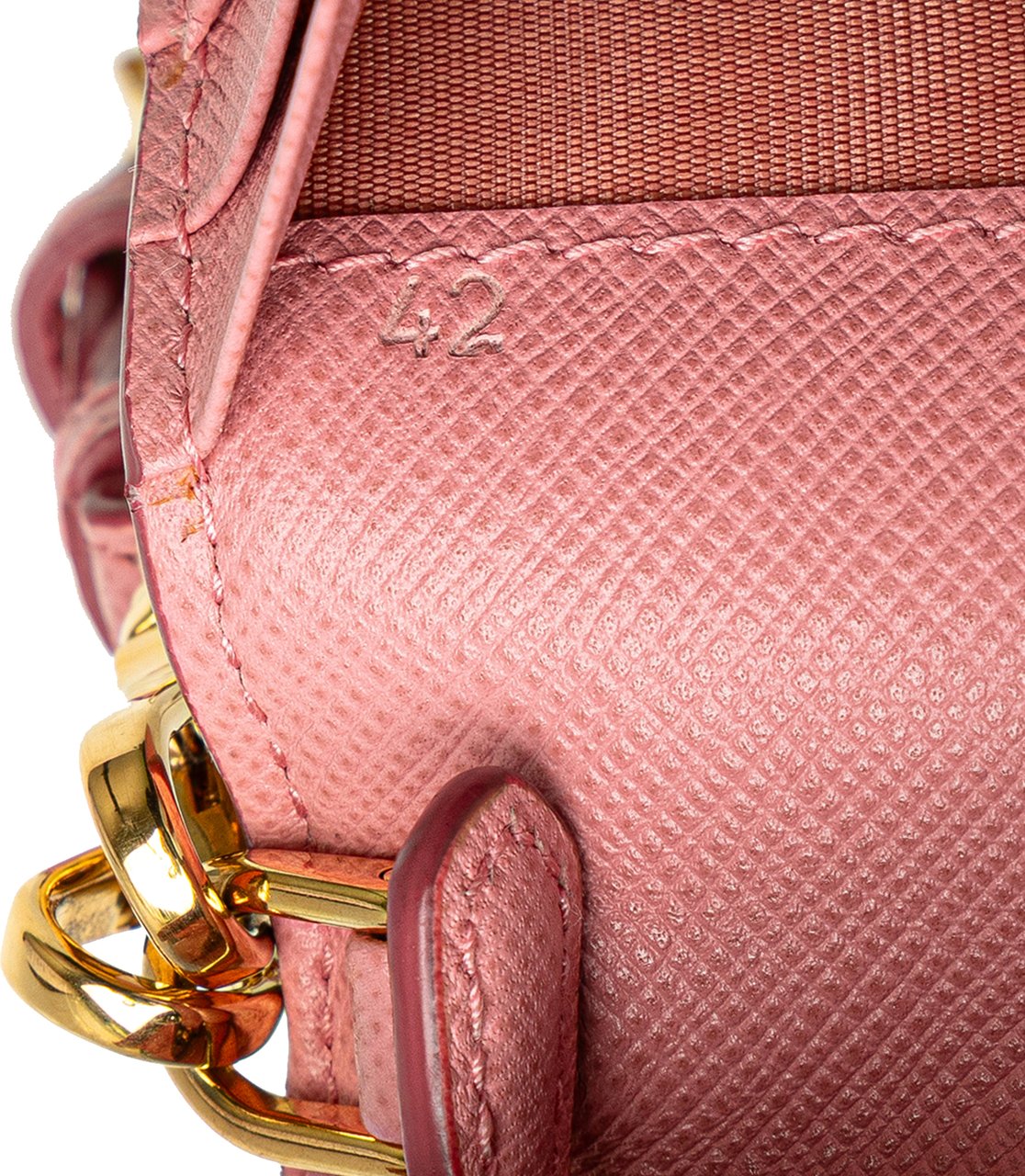 Prada Saffiano Lux Wallet on Chain Roze