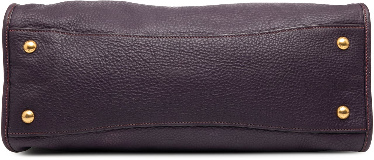 Prada Vitello Daino Zip Top Satchel Paars