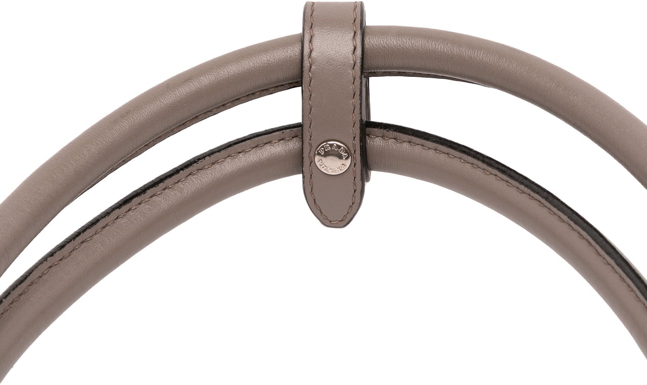 Prada City Calf Hand Stitched Zip Tote Bruin