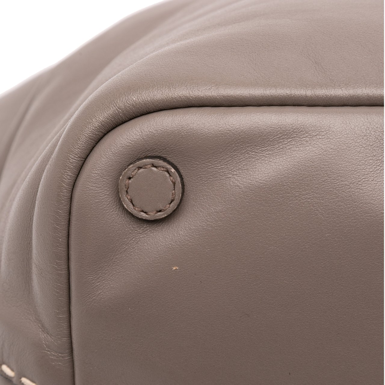 Prada City Calf Hand Stitched Zip Tote Bruin