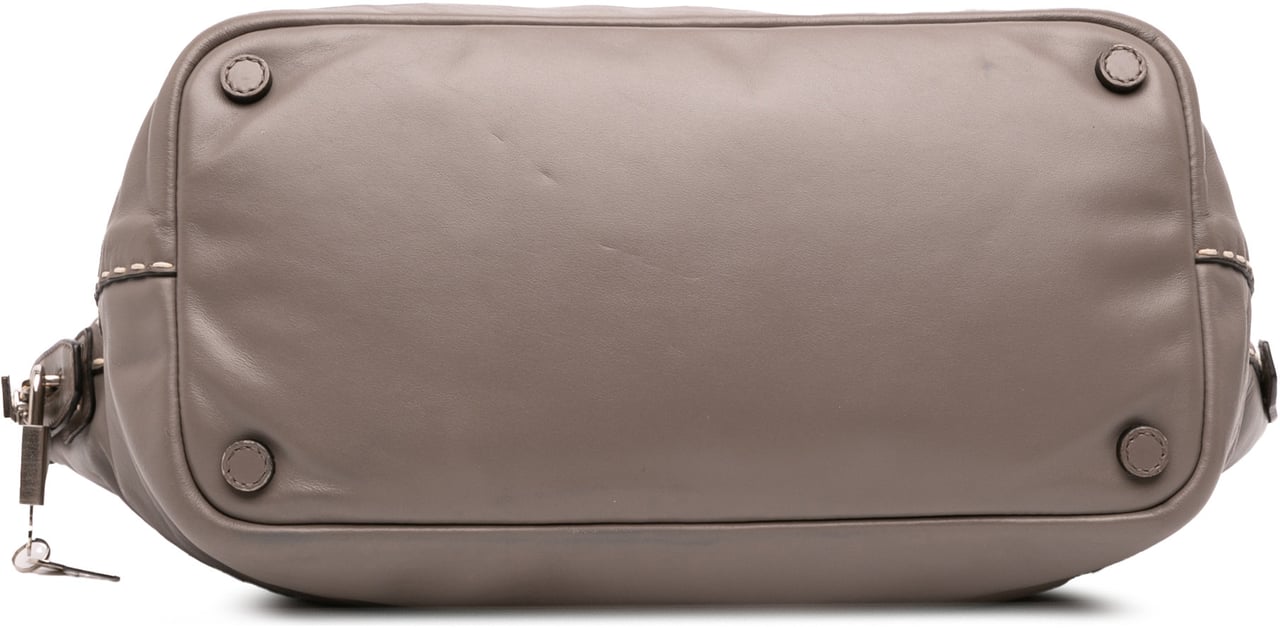 Prada City Calf Hand Stitched Zip Tote Bruin