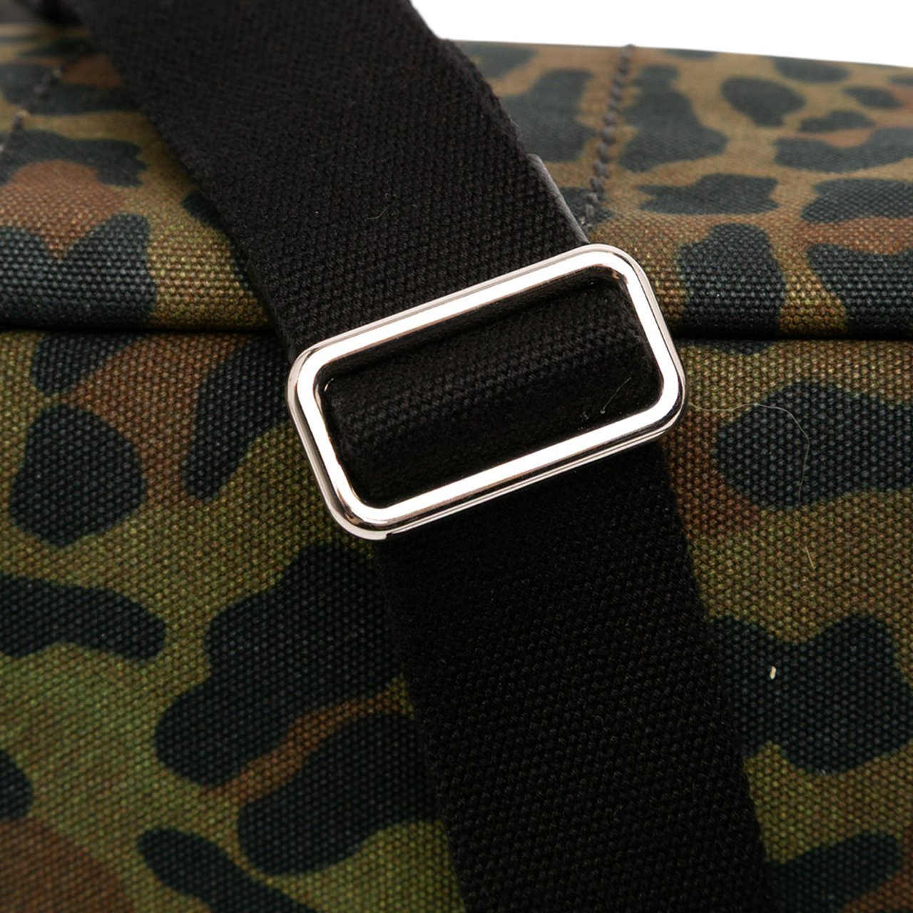 Prada Small Leopard Print Canvas Canapa Satchel Bruin