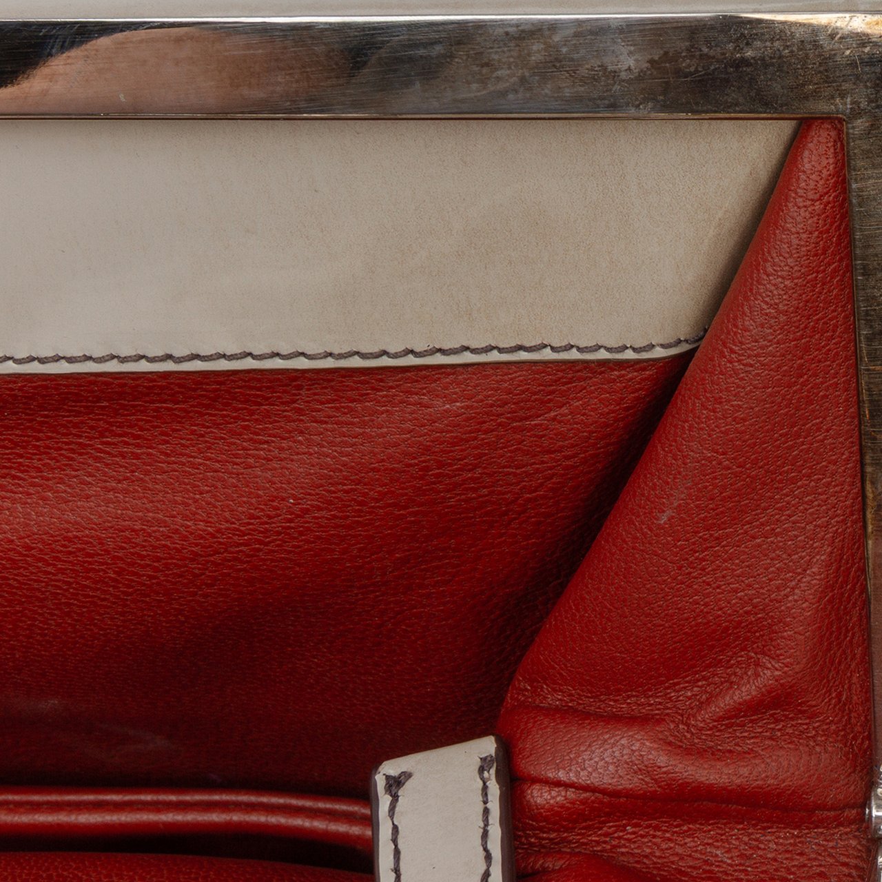 Prada Spazzolato Logo Frame Shoulder Bag Bruin