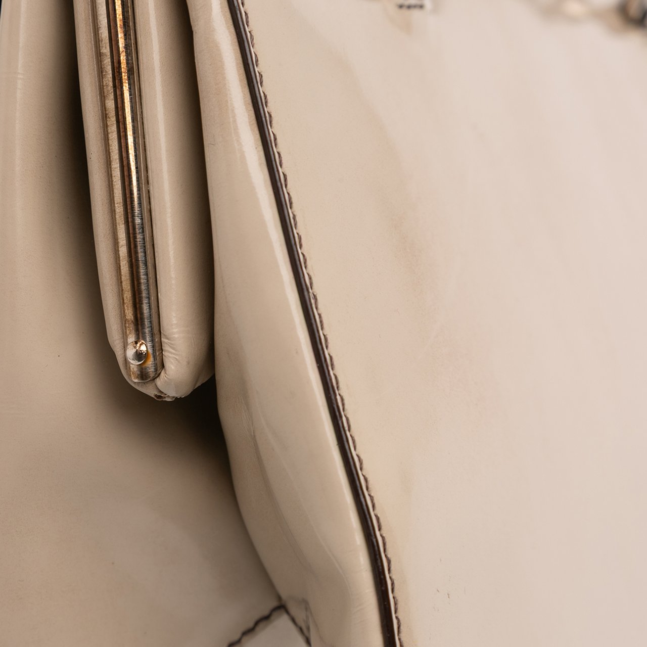 Prada Spazzolato Logo Frame Shoulder Bag Bruin