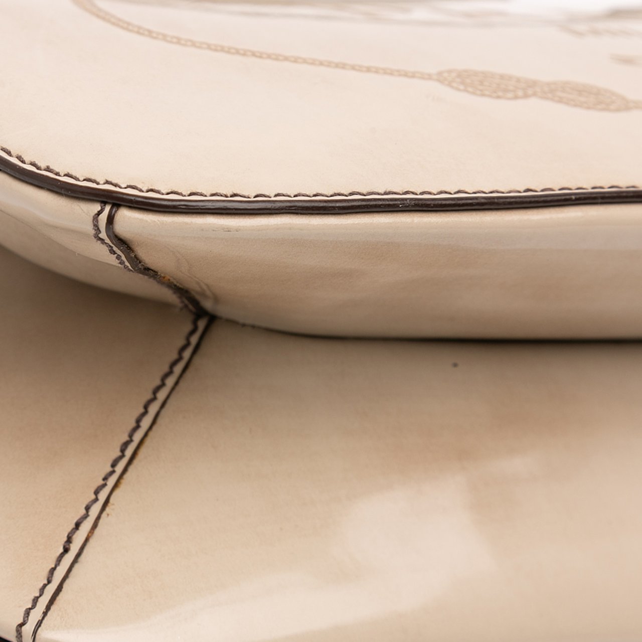 Prada Spazzolato Logo Frame Shoulder Bag Bruin