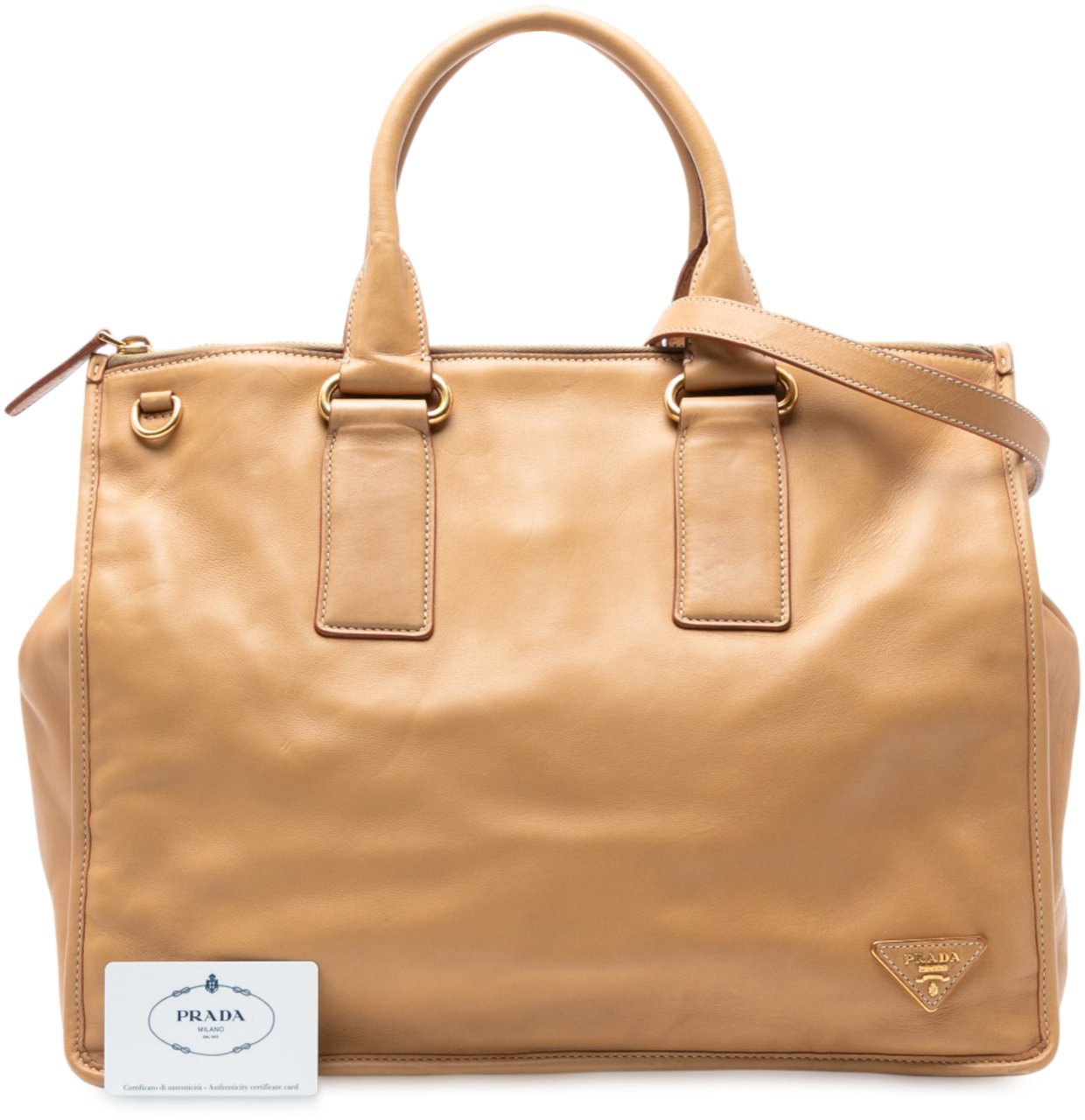 Prada Soft Calf Satchel Bruin