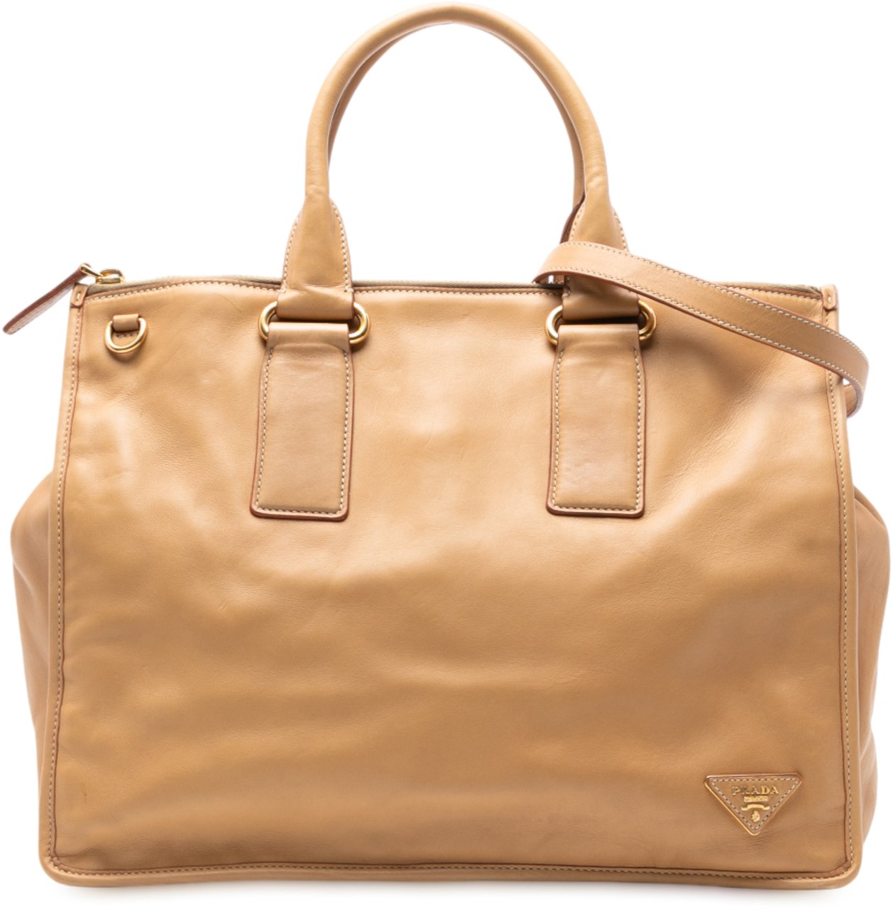 Prada Soft Calf Satchel Bruin