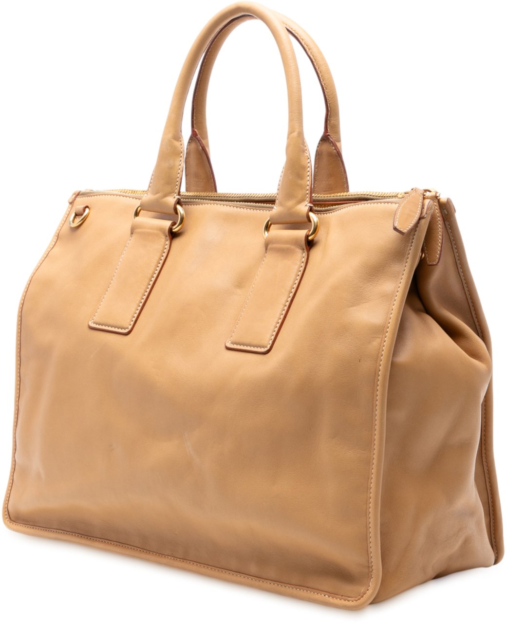 Prada Soft Calf Satchel Bruin