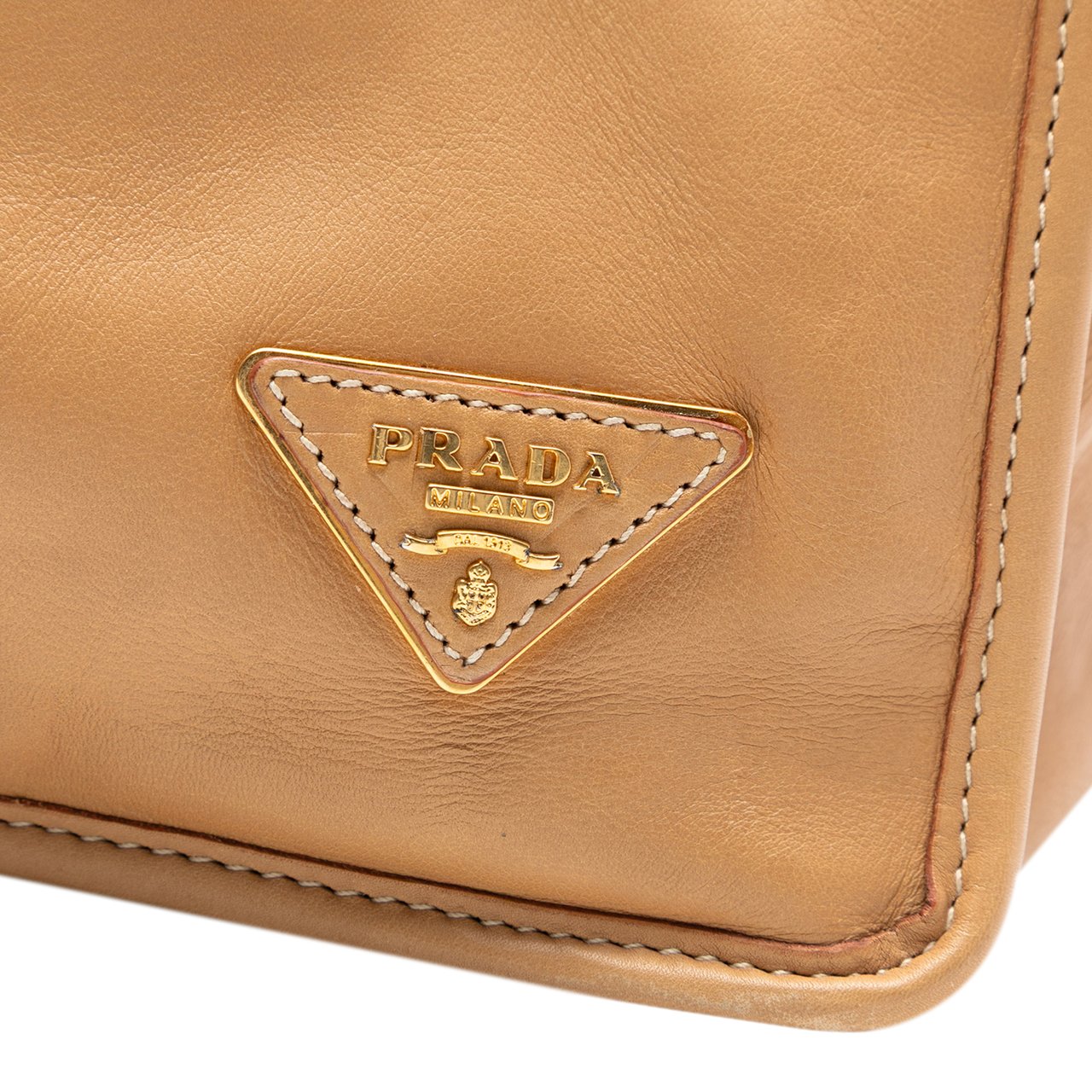 Prada Soft Calf Satchel Bruin