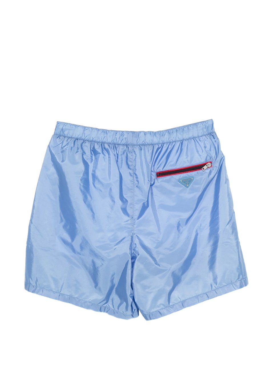 Prada Light Blue Costume Glossy Fabric Shorts Blauw