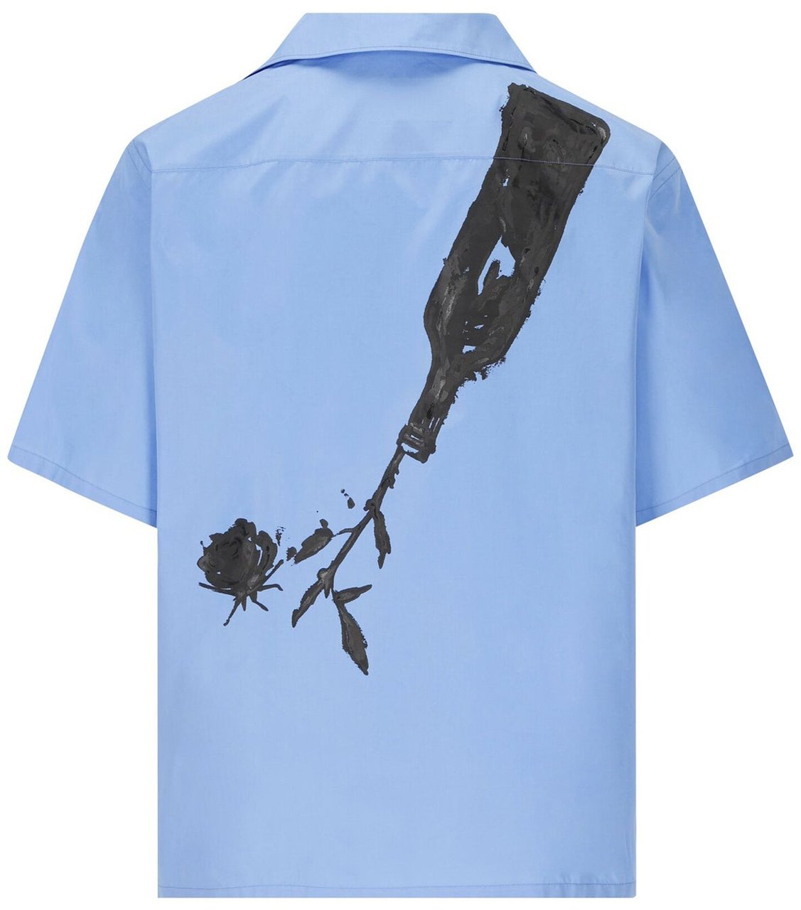 Prada Prada Printed Cotton Shirt Blauw