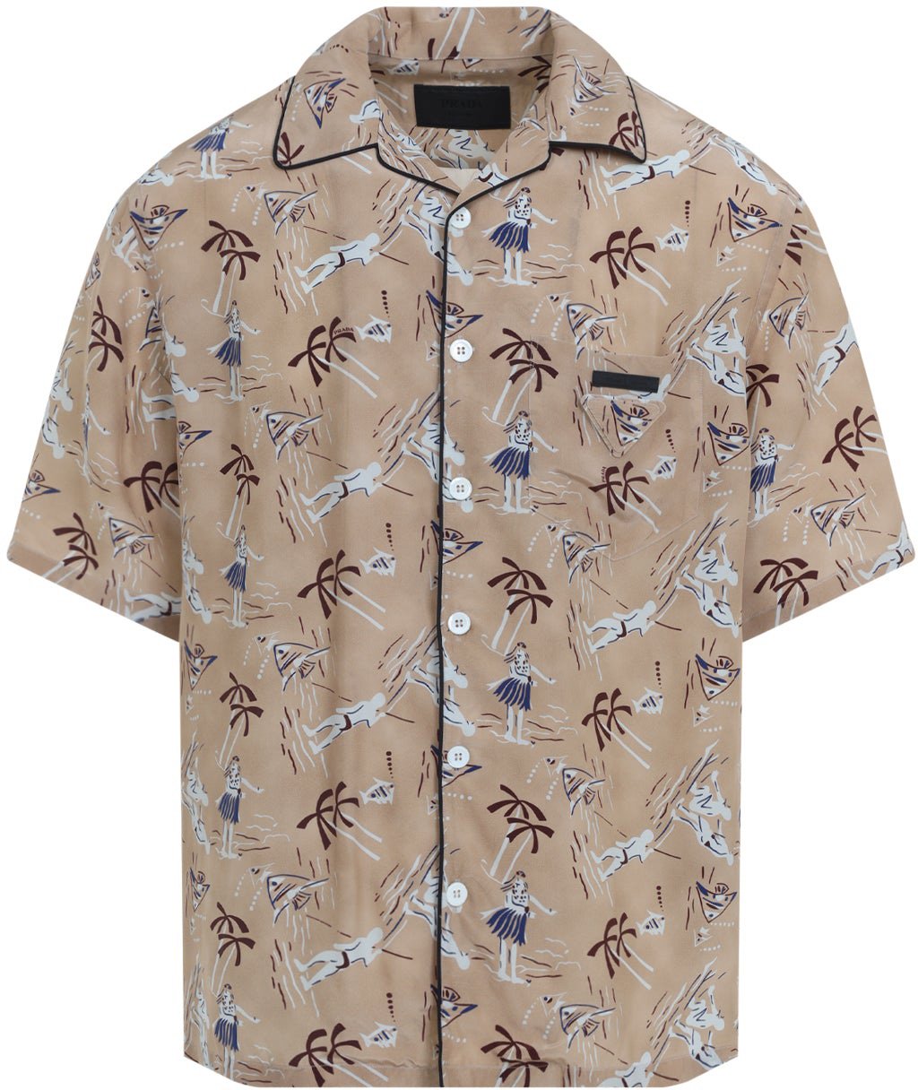 Prada Prada Viscose And Silk Shirt Divers