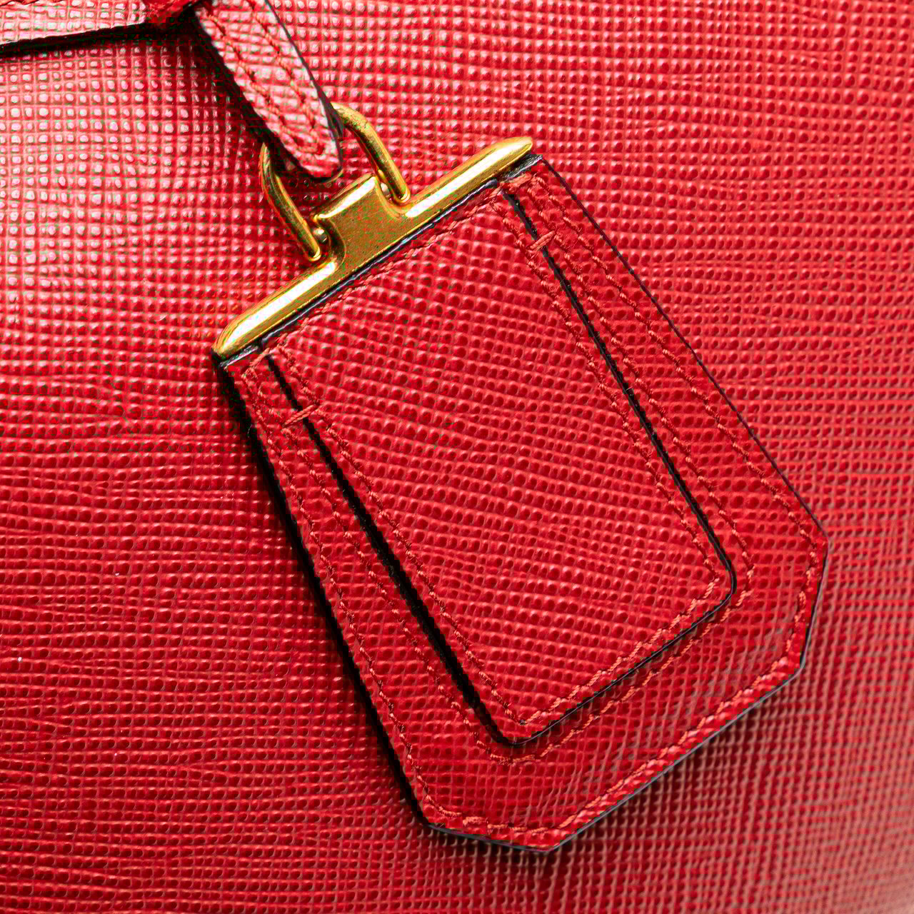 Prada Medium Saffiano Cuir Double Satchel Rood