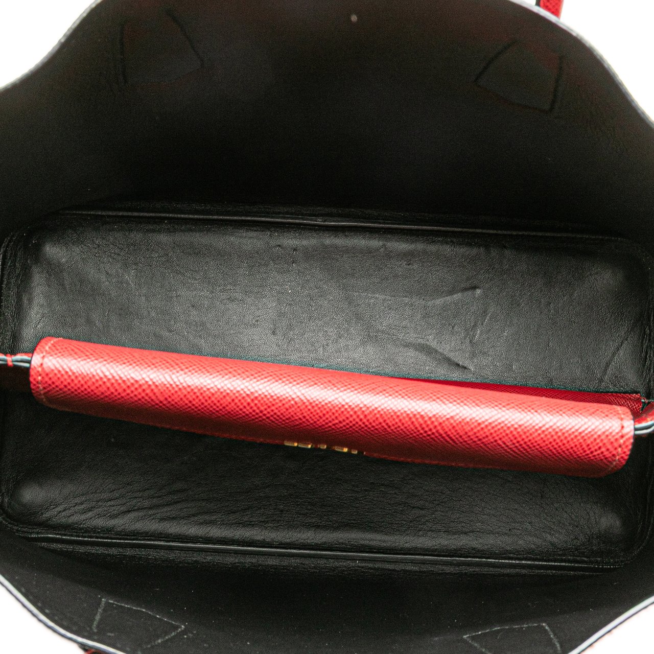 Prada Medium Saffiano Cuir Double Satchel Rood