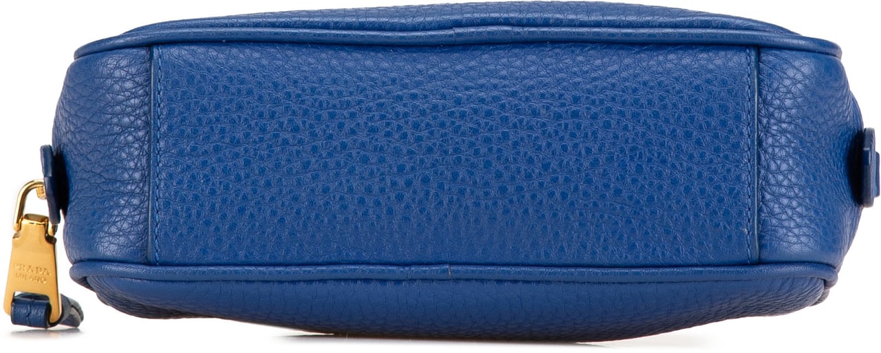 Prada Vitello Daino Cosmetic Pouch Blauw