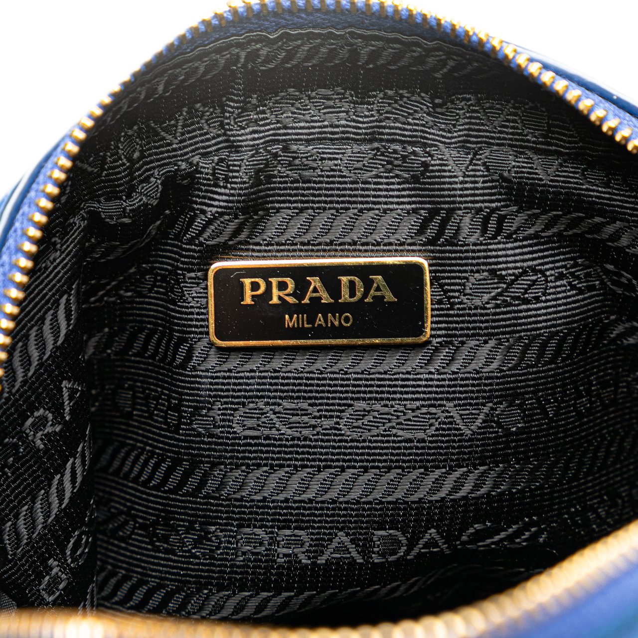 Prada Vitello Daino Cosmetic Pouch Blauw
