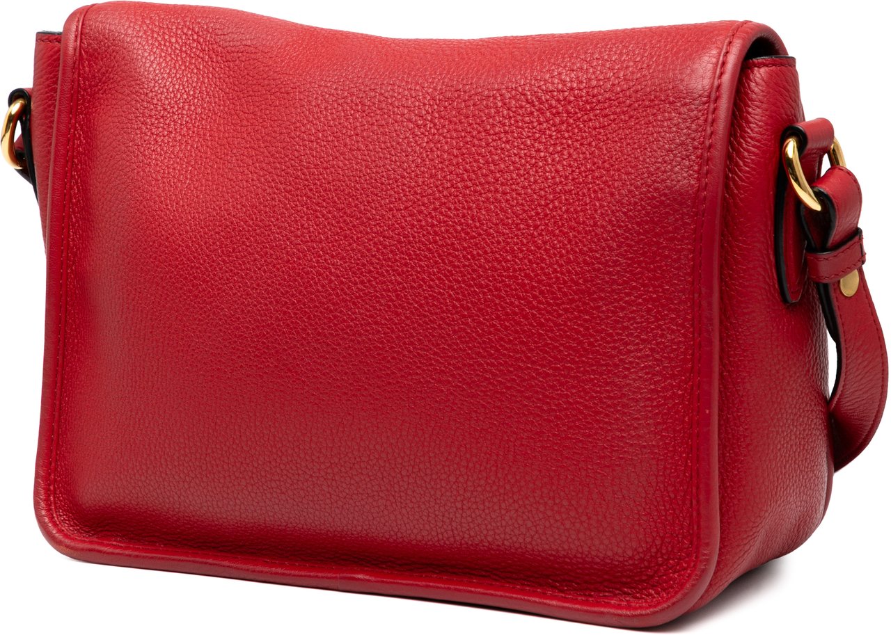 Prada Vitello Phenix Flap Crossbody Rood
