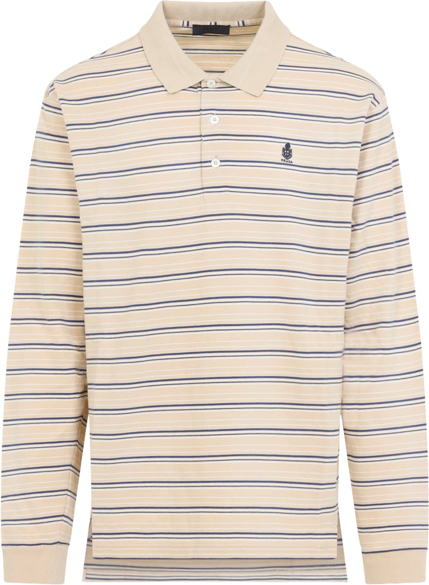 Prada Striped Piqué Polo Divers