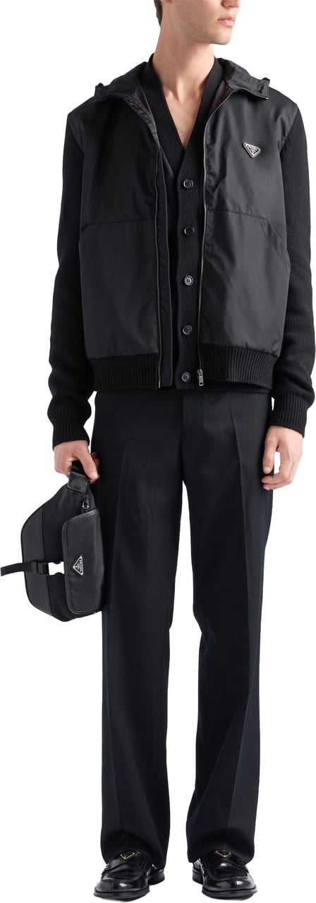 Prada Black Cardigan Wool/Cashmere Re-Nylon Cardigan Zwart