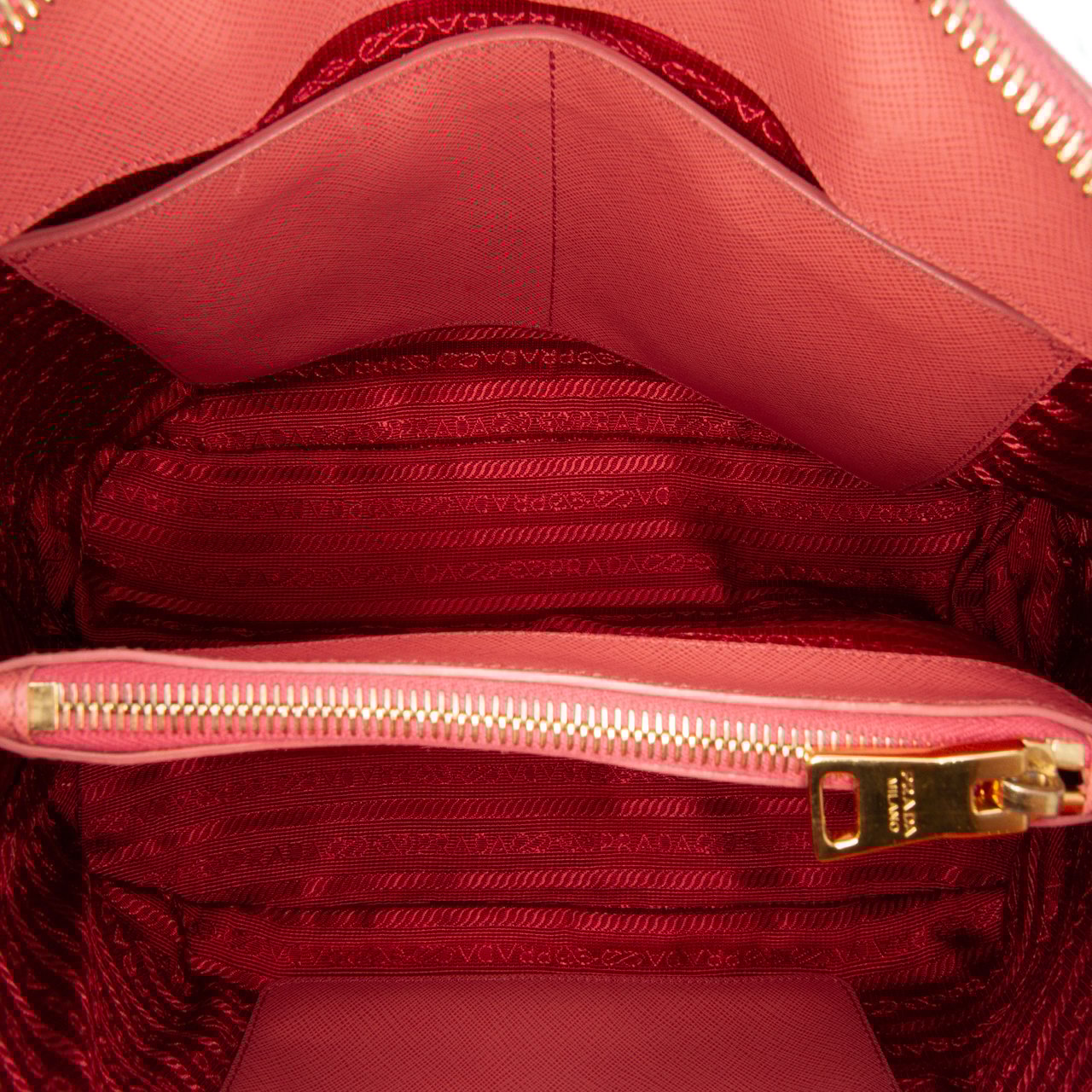 Prada Medium Saffiano Lux Promenade Satchel Roze