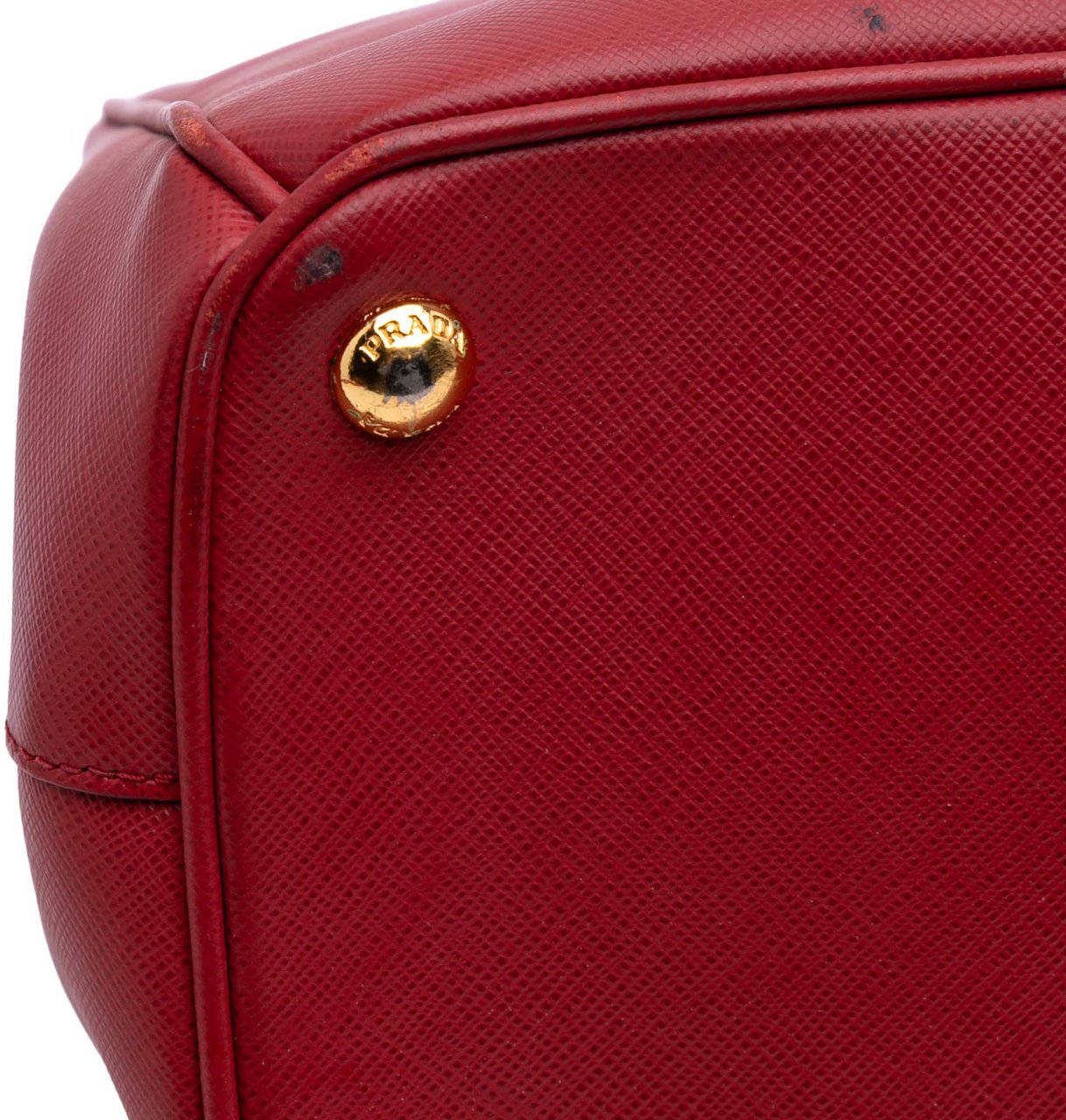Prada Small Saffiano Lux Galleria Double Zip Satchel Rood