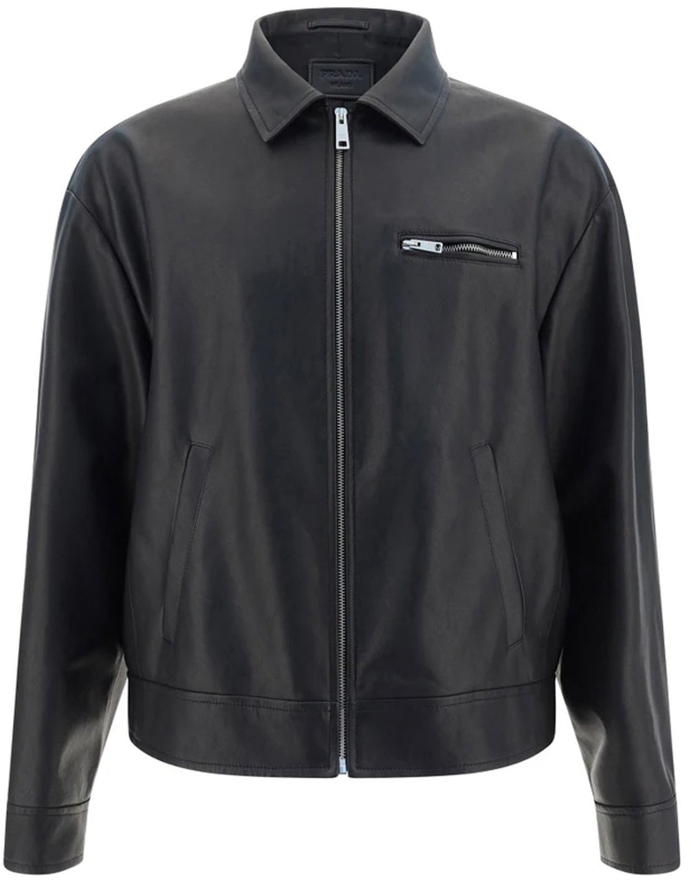 Prada Prada Leather Jacket Zwart
