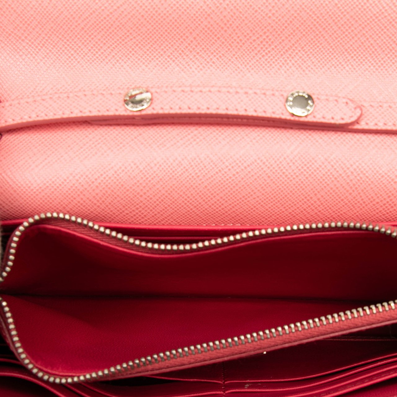Prada Saffiano Turn Lock Wallet on Strap Roze