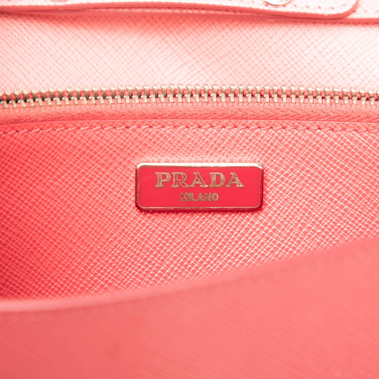 Prada Saffiano Turn Lock Wallet on Strap Roze
