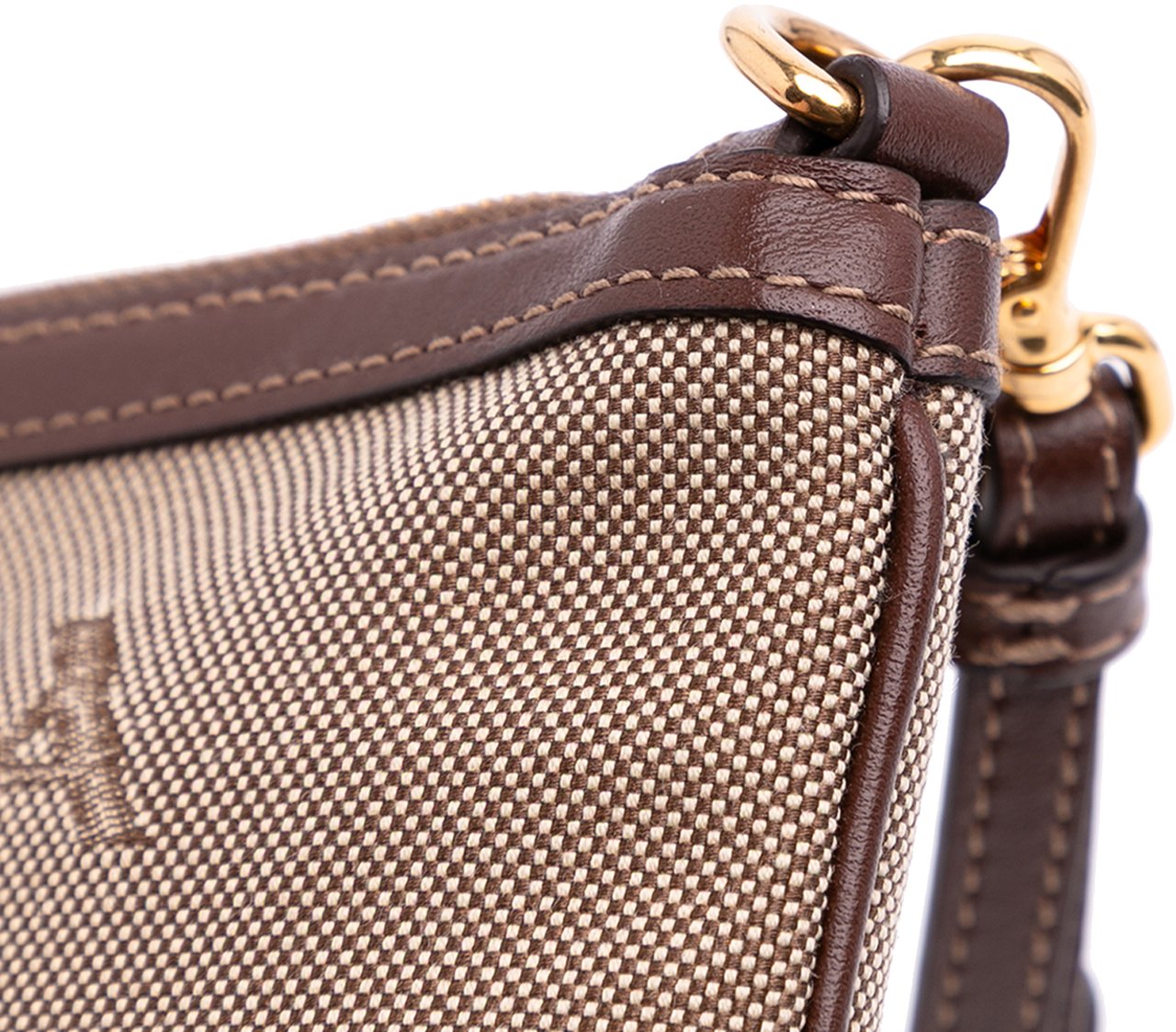 Prada Canvas Canapa Logo Pouch Bruin