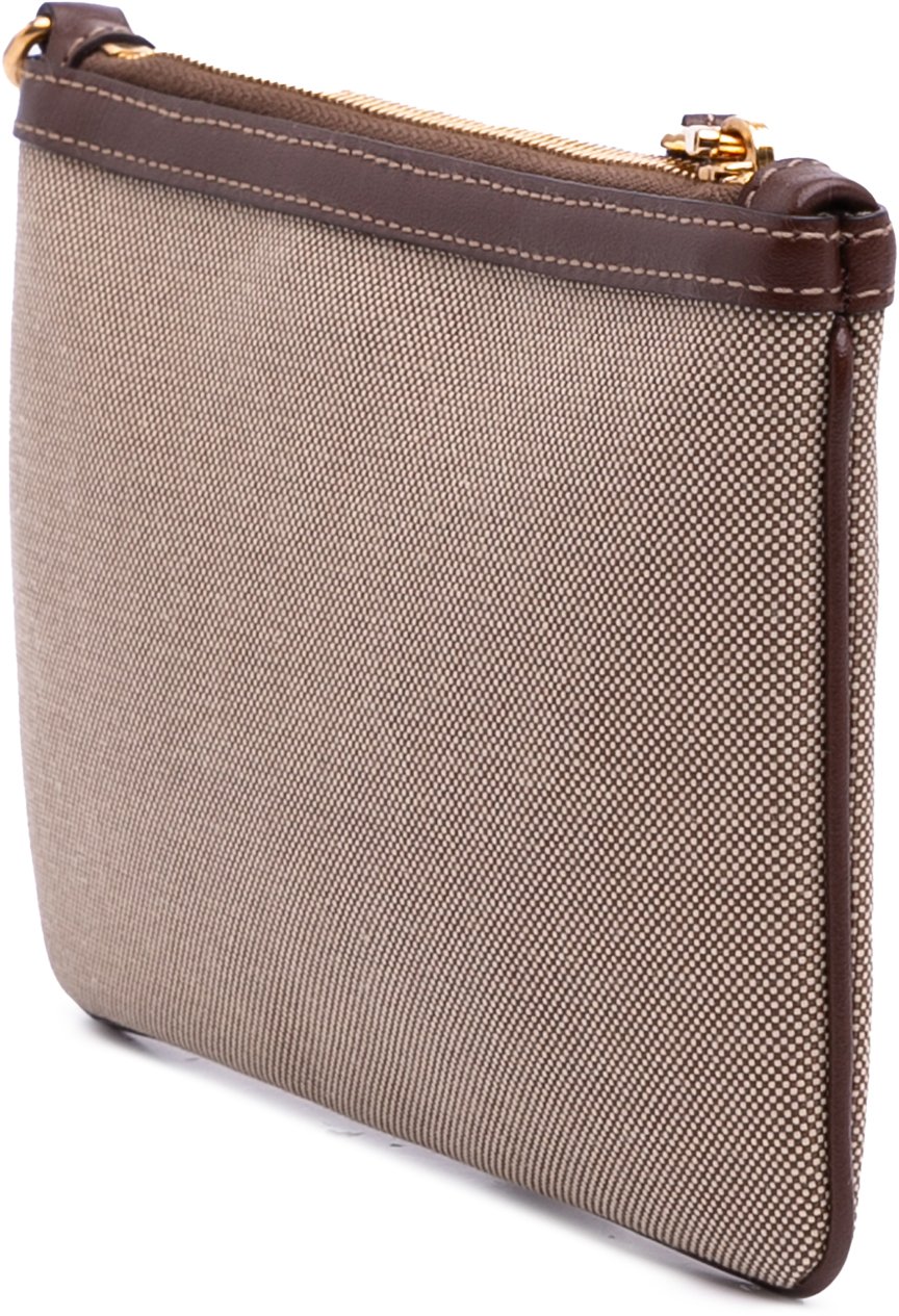Prada Canvas Canapa Logo Pouch Bruin