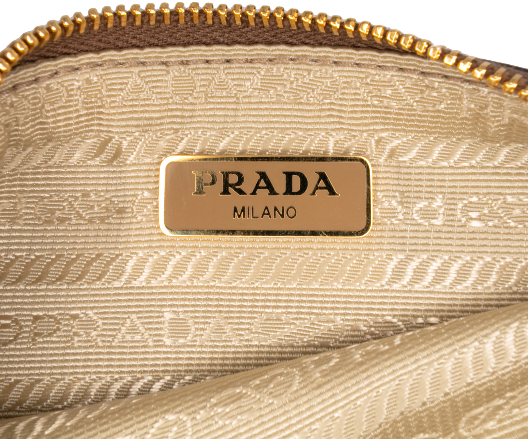 Prada Canvas Canapa Logo Pouch Bruin