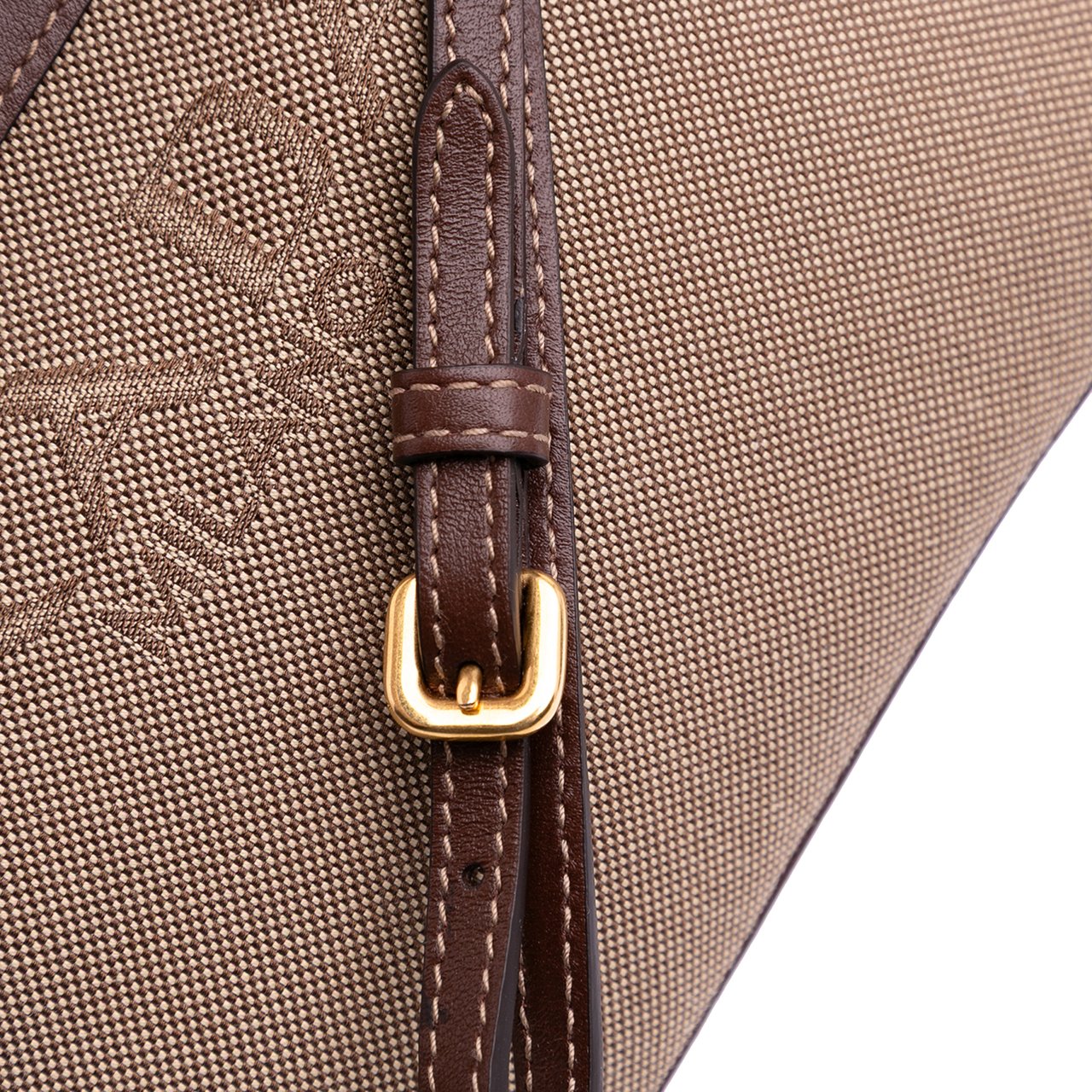 Prada Canvas Canapa Logo Pouch Bruin