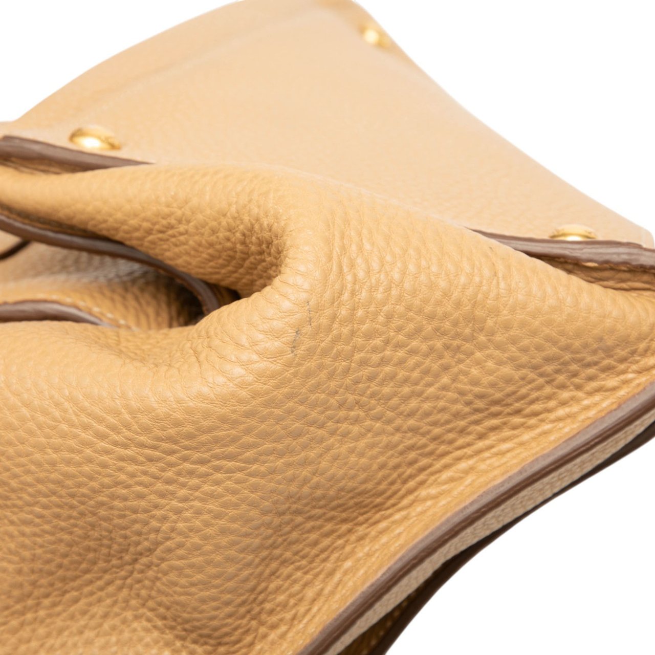 Prada Vitello Daino Front Pocket Open Convertible Tote Bruin