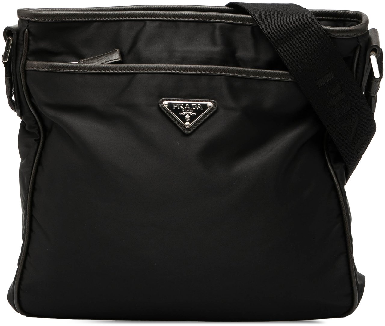 Prada Tessuto Zip Top Crossbody Zwart