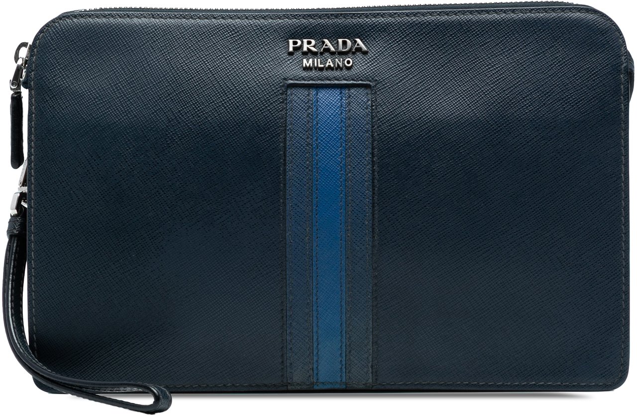 Prada Saffiano Clutch Zwart