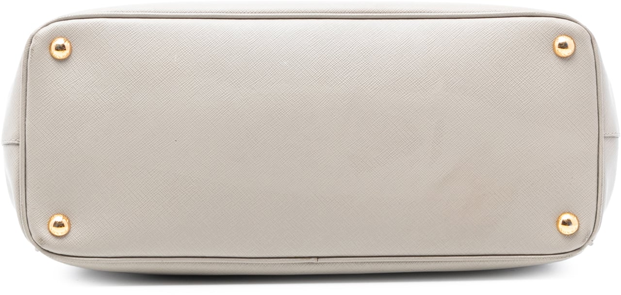 Prada Large Saffiano Lux Galleria Double Zip Tote Grijs