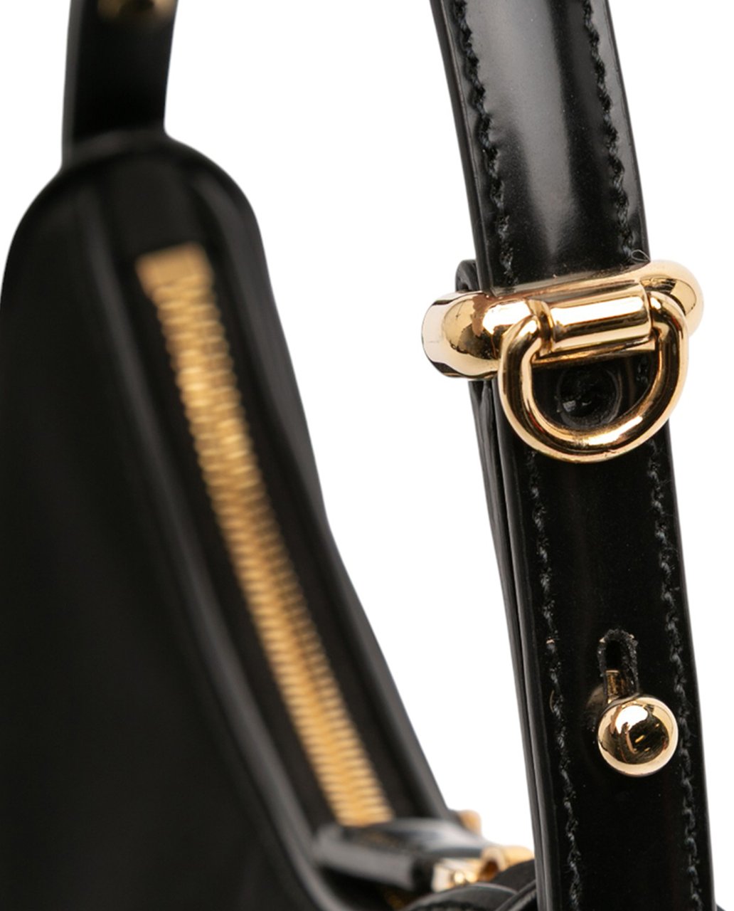 Prada Small Re Nylon and Leather Arque Satchel Zwart