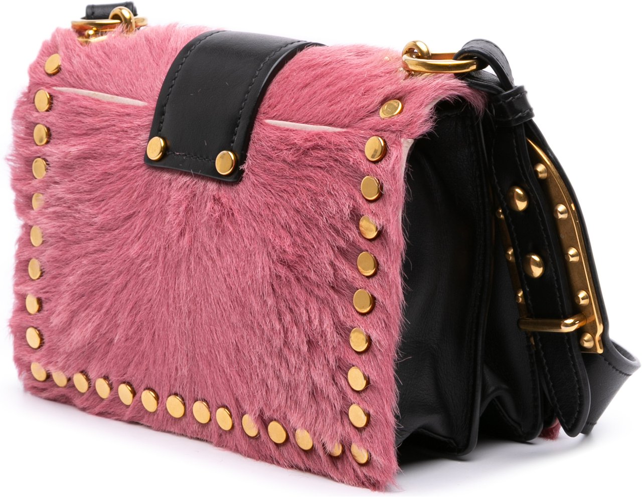 Prada City Calf Trimmed Cavallino Cahier Crossbody Roze