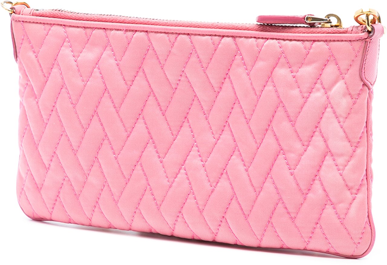 Prada Impuntu Tessuto Chain Crossbody Roze