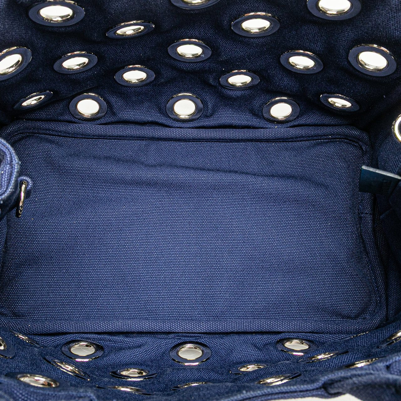 Prada Small Canvas Canapa Grommet Satchel Blauw