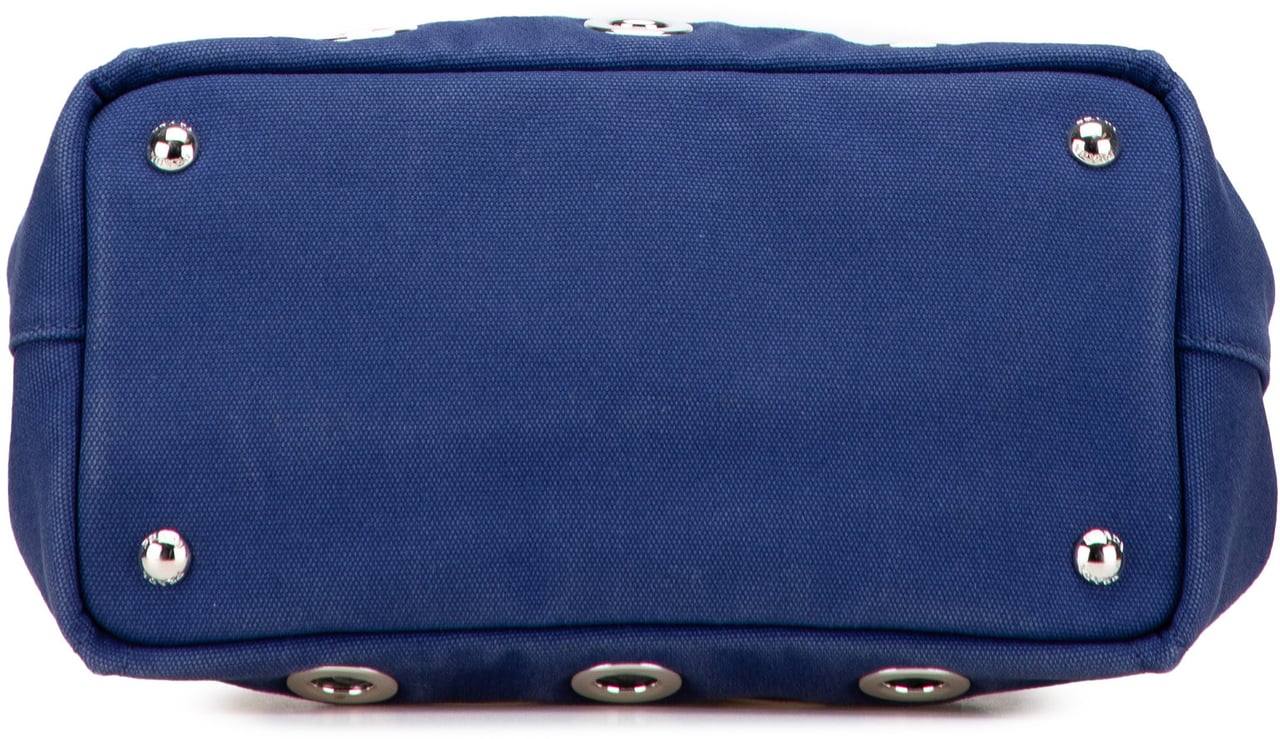 Prada Small Canvas Canapa Grommet Satchel Blauw