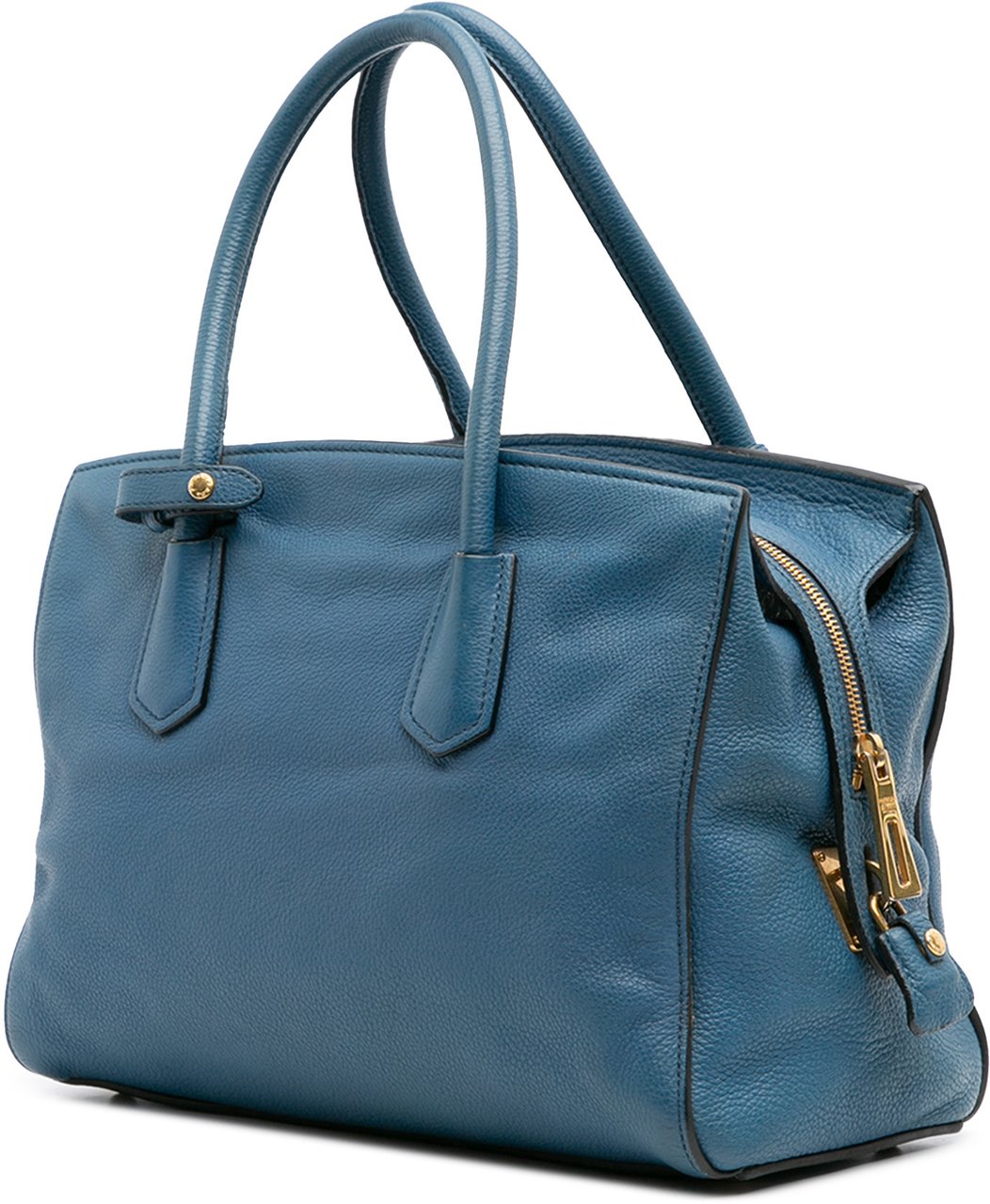Prada Vitello Grain Satchel Blauw