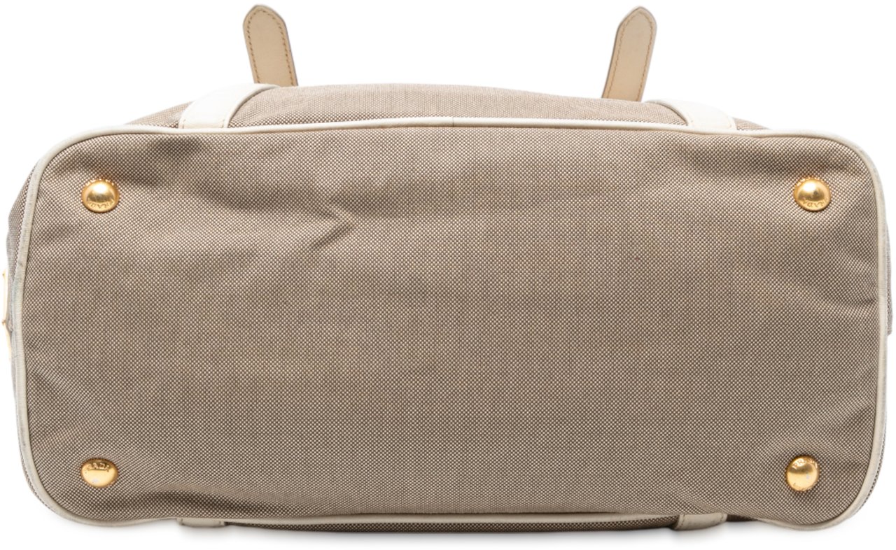 Prada Canvas Canapa Logo Satchel Bruin